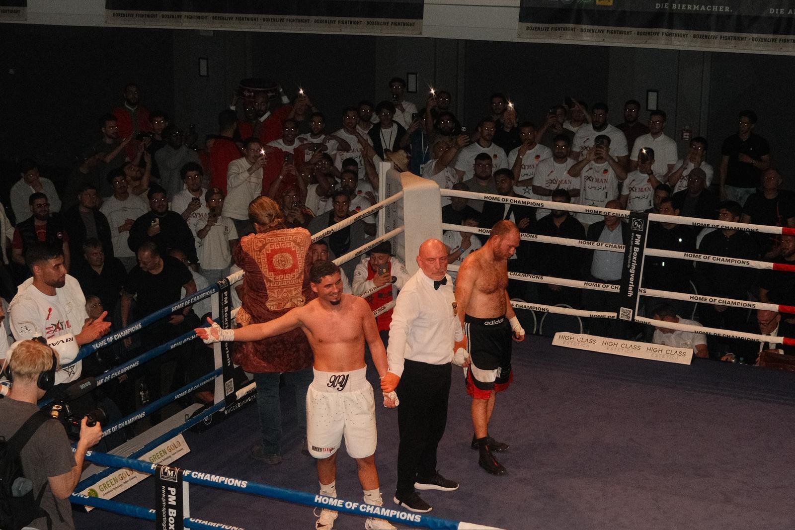 Victory celebration with crowd